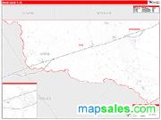 Ward County, TX <br /> Wall Map <br /> Zip Code <br /> Red Line Style 2024 Map