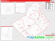 Wharton County, TX <br /> Wall Map <br /> Zip Code <br /> Red Line Style 2024 Map
