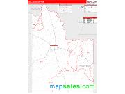 Wilbarger County, TX <br /> Wall Map <br /> Zip Code <br /> Red Line Style 2024 Map