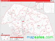 Williamson County, TX <br /> Wall Map <br /> Zip Code <br /> Red Line Style 2024 Map