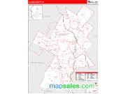 Caledonia County, VT <br /> Wall Map <br /> Zip Code <br /> Red Line Style 2024 Map