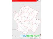 Lamoille County, VT <br /> Wall Map <br /> Zip Code <br /> Red Line Style 2024 Map