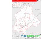 Botetourt County, VA <br /> Wall Map <br /> Zip Code <br /> Red Line Style 2024 Map