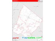 Clarke County, VA <br /> Wall Map <br /> Zip Code <br /> Red Line Style 2024 Map