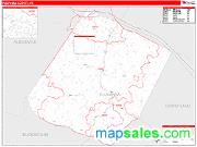 Fluvanna County, VA <br /> Wall Map <br /> Zip Code <br /> Red Line Style 2024 Map