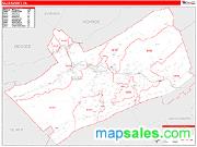 Giles County, VA <br /> Wall Map <br /> Zip Code <br /> Red Line Style 2024 Map