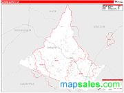 Greene County, VA <br /> Wall Map <br /> Zip Code <br /> Red Line Style 2024 Map