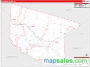 Nottoway County, VA <br /> Wall Map <br /> Zip Code <br /> Red Line Style 2024 Map