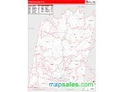 Pittsylvania County, VA <br /> Wall Map <br /> Zip Code <br /> Red Line Style 2024 Map