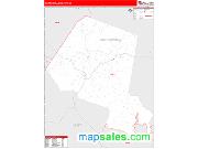 Martinsville County, VA <br /> Wall Map <br /> Zip Code <br /> Red Line Style 2024 Map