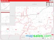 Adams County, WA <br /> Wall Map <br /> Zip Code <br /> Red Line Style 2024 Map