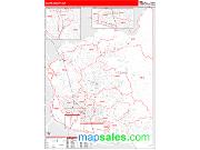 Clark County, WA <br /> Wall Map <br /> Zip Code <br /> Red Line Style 2024 Map