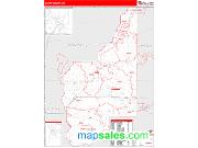 Grant County, WA <br /> Wall Map <br /> Zip Code <br /> Red Line Style 2024 Map