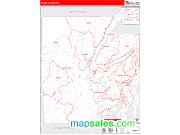 Mason County, WA <br /> Wall Map <br /> Zip Code <br /> Red Line Style 2024 Map