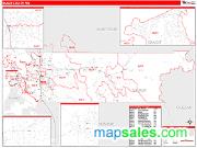 Skagit County, WA <br /> Wall Map <br /> Zip Code <br /> Red Line Style 2024 Map