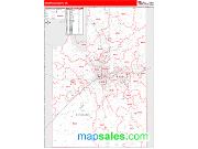 Spokane County, WA <br /> Wall Map <br /> Zip Code <br /> Red Line Style 2024 Map