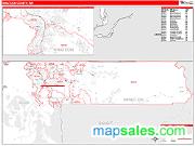 Whatcom County, WA <br /> Wall Map <br /> Zip Code <br /> Red Line Style 2024 Map