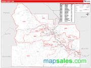 Yakima County, WA <br /> Wall Map <br /> Zip Code <br /> Red Line Style 2024 Map