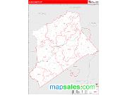 Gilmer County, WV <br /> Wall Map <br /> Zip Code <br /> Red Line Style 2024 Map