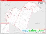 Morgan County, WV <br /> Wall Map <br /> Zip Code <br /> Red Line Style 2024 Map