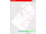 Summers County, WV <br /> Wall Map <br /> Zip Code <br /> Red Line Style 2024 Map