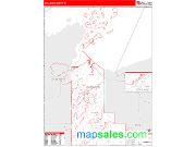 Ashland County, WI <br /> Wall Map <br /> Zip Code <br /> Red Line Style 2024 Map