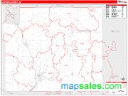 Chippewa County, WI <br /> Wall Map <br /> Zip Code <br /> Red Line Style 2024 Map
