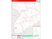 Crawford County, WI <br /> Wall Map <br /> Zip Code <br /> Red Line Style 2024 Map