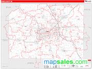 Dane County, WI <br /> Wall Map <br /> Zip Code <br /> Red Line Style 2024 Map