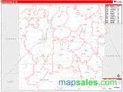 Dodge County, WI <br /> Wall Map <br /> Zip Code <br /> Red Line Style 2024 Map