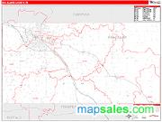 Eau Claire County, WI <br /> Wall Map <br /> Zip Code <br /> Red Line Style 2024 Map