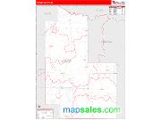 Forest County, WI <br /> Wall Map <br /> Zip Code <br /> Red Line Style 2024 Map