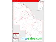 Iron County, WI <br /> Wall Map <br /> Zip Code <br /> Red Line Style 2024 Map