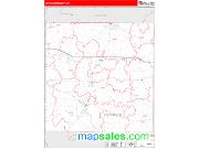 Jefferson County, WI <br /> Wall Map <br /> Zip Code <br /> Red Line Style 2024 Map
