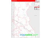 Juneau County, WI <br /> Wall Map <br /> Zip Code <br /> Red Line Style 2024 Map