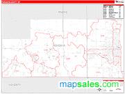 Kenosha County, WI <br /> Wall Map <br /> Zip Code <br /> Red Line Style 2024 Map