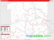 Monroe County, WI <br /> Wall Map <br /> Zip Code <br /> Red Line Style 2024 Map