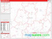 Outagamie County, WI <br /> Wall Map <br /> Zip Code <br /> Red Line Style 2024 Map