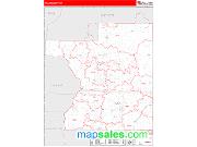 Polk County, WI <br /> Wall Map <br /> Zip Code <br /> Red Line Style 2024 Map