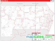 Racine County, WI <br /> Wall Map <br /> Zip Code <br /> Red Line Style 2024 Map