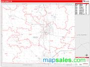 Rock County, WI <br /> Wall Map <br /> Zip Code <br /> Red Line Style 2024 Map
