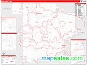 Sauk County, WI <br /> Wall Map <br /> Zip Code <br /> Red Line Style 2024 Map
