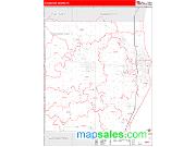 Sheboygan County, WI <br /> Wall Map <br /> Zip Code <br /> Red Line Style 2024 Map