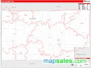 Taylor County, WI <br /> Wall Map <br /> Zip Code <br /> Red Line Style 2024 Map