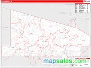 Vilas County, WI <br /> Wall Map <br /> Zip Code <br /> Red Line Style 2024 Map