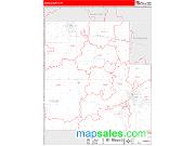 Wood County, WI <br /> Wall Map <br /> Zip Code <br /> Red Line Style 2024 Map