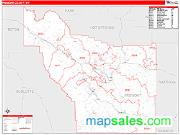 Fremont County, WY <br /> Wall Map <br /> Zip Code <br /> Red Line Style 2024 Map