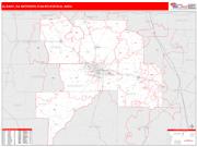 Albany <br /> Wall Map <br /> Red Line Style 2024 Map