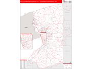 Buffalo-Cheektowaga-Niagara Falls <br /> Wall Map <br /> Red Line Style 2024 Map