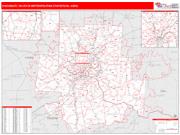 Cincinnati <br /> Wall Map <br /> Red Line Style 2024 Map